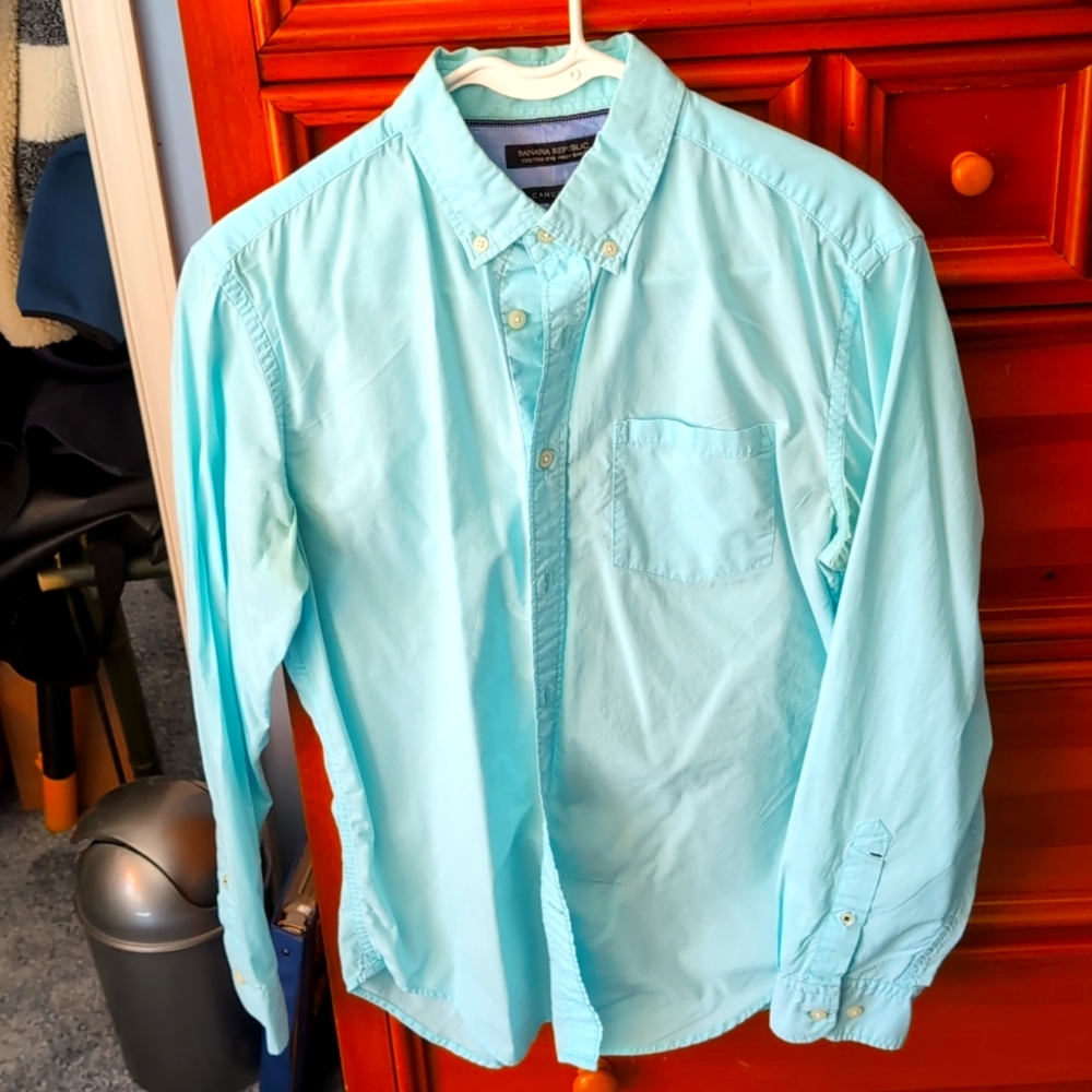 Banana Republic pale blue button down, medium